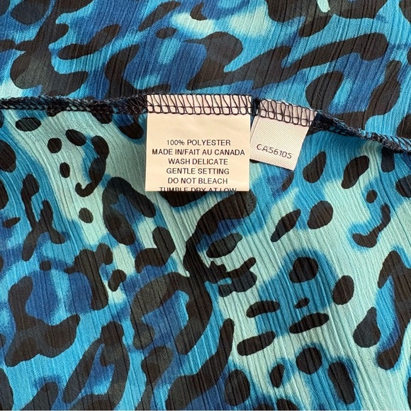Rapz Blue Leopard Print Handkerchief Hem Dress Size Small NWT - Picture 8 of 8